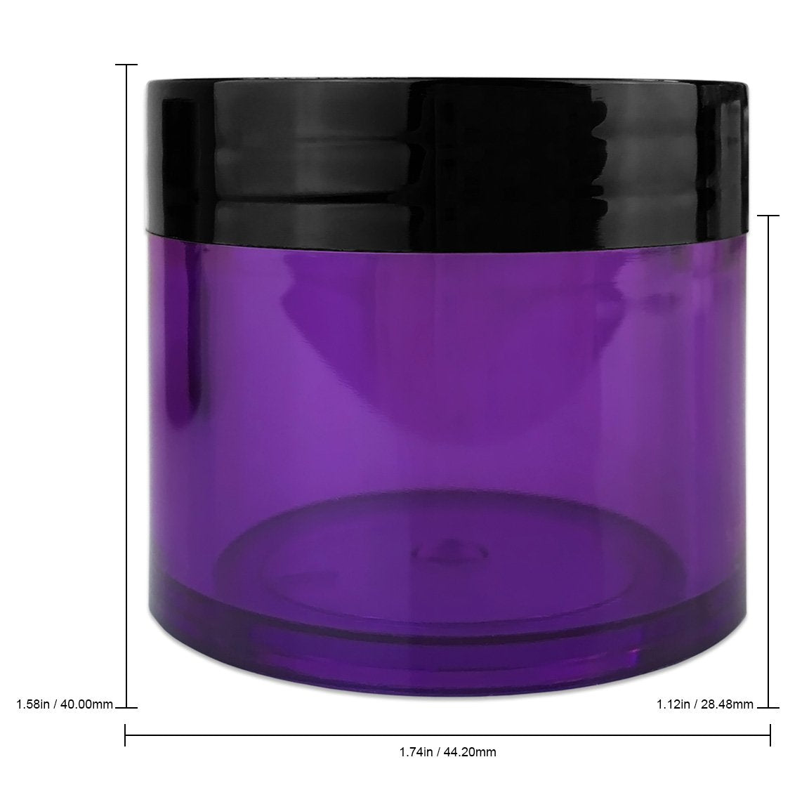 Beauticom 30g/30ml (1 fl. oz.) Double Wall Purple-Tinted Plastic Leak Proof Jars with Flat Top Lids for Creams  Lotions  Make Up  Powders  Glitters  and more. (Color: Black Lid  Pieces: 30)